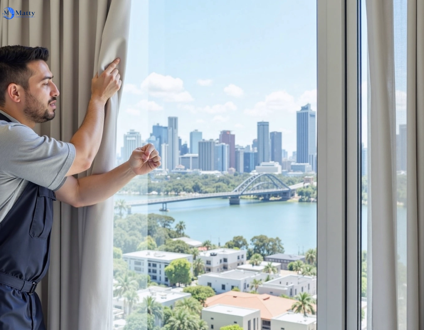 Professional curtain steam cleaning service ormiston QLD by Matty Curtain Cleaning